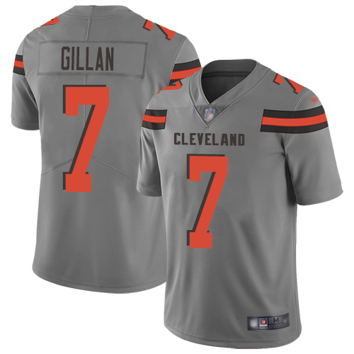 Cleveland Browns Jamie Gillan Men Gray Limited Jersey #7 NFL Football Inverted Legend